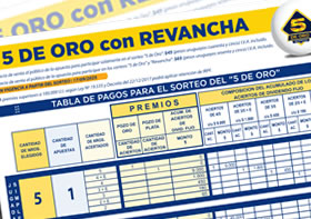 Nuevo valos de apuestas de sorteos 5 de oro y revancha