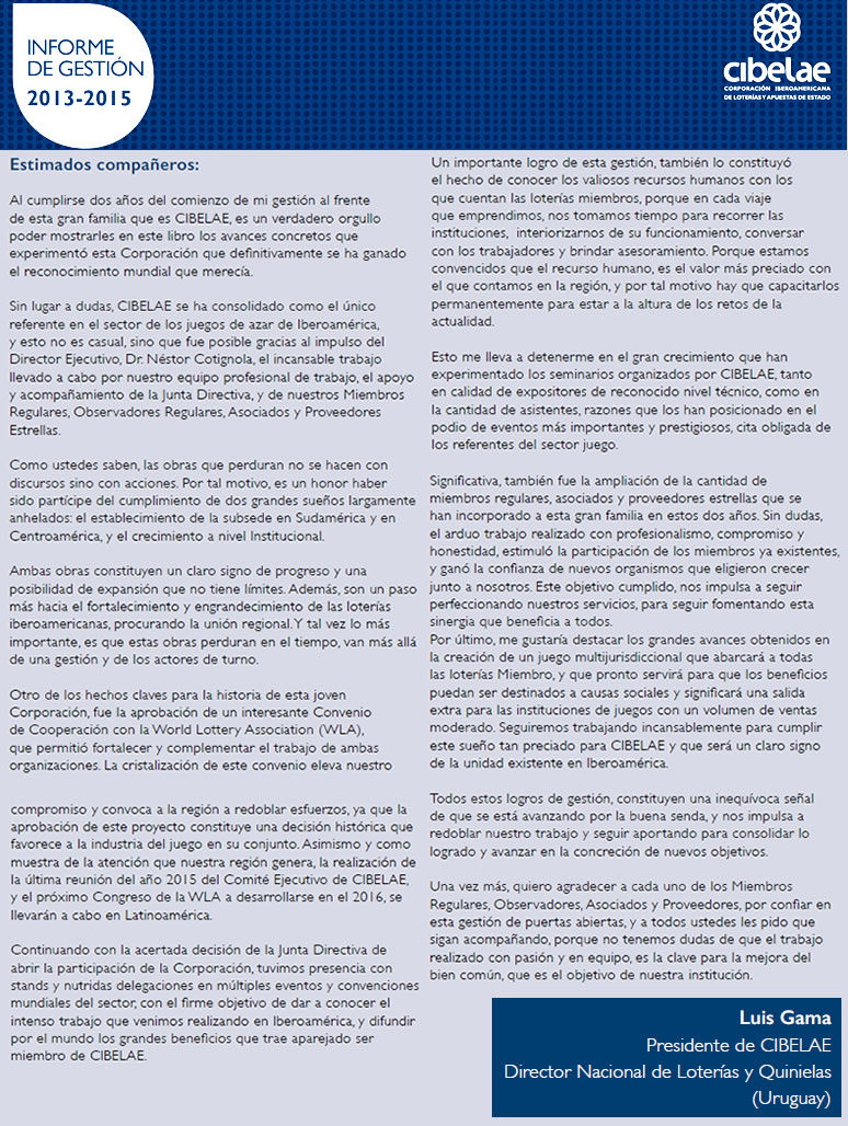 Informe de Gestion 2013-2015