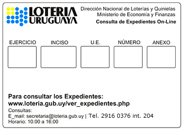 Modelo de Tarjeta para consulta de Expedientes On-Line