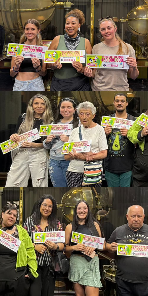 Algunos de los ganadores del Sorteo "La Lotería Uruguaya REGALA"